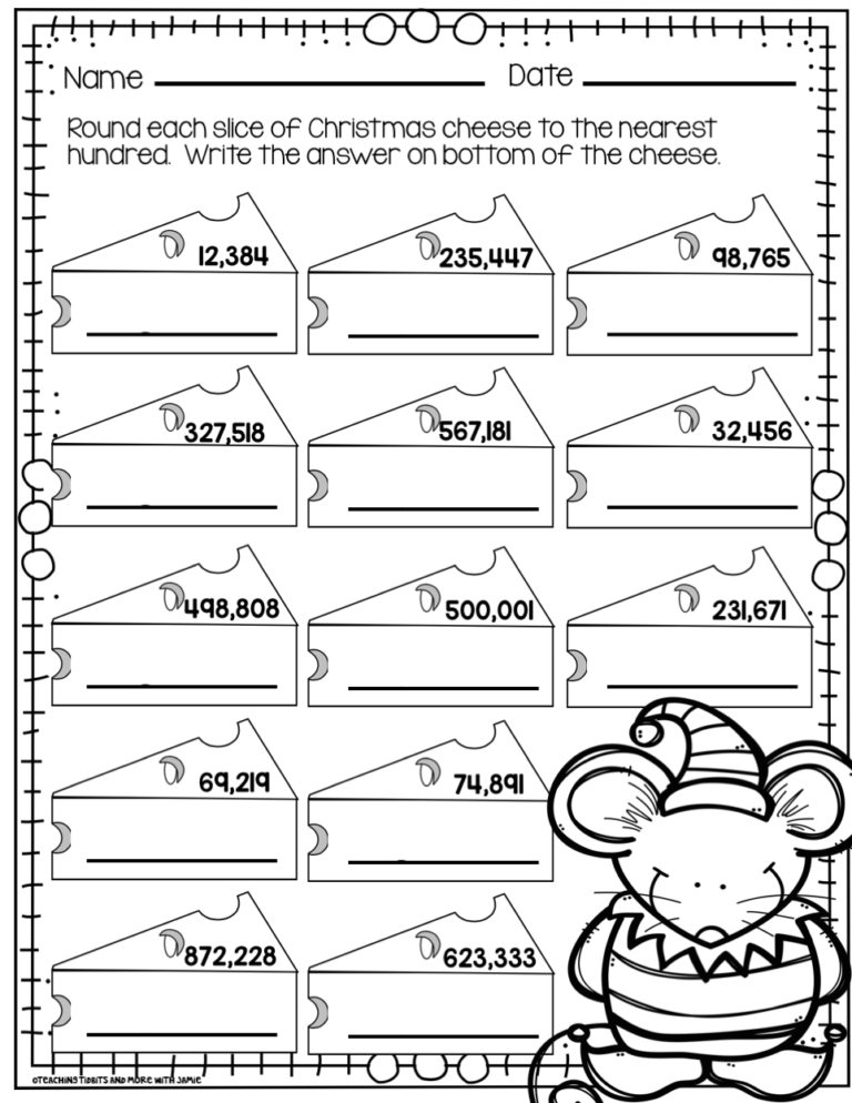 Christmas math worksheets grades 3 5 teaching tidbits and more
