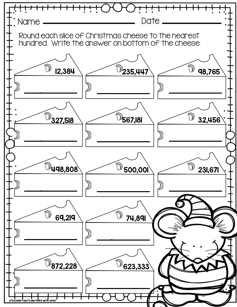 holiday math worksheets