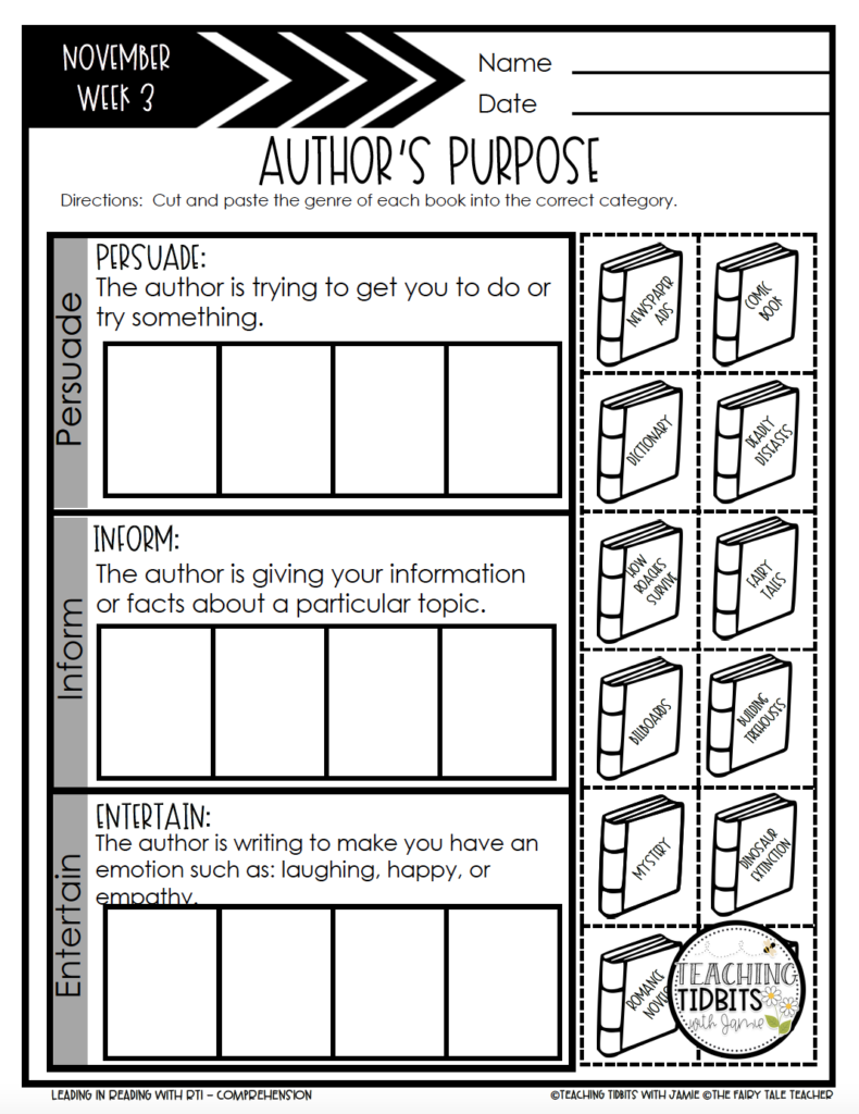 Digital and Print Activities to Teach Author's Purpose - Staying